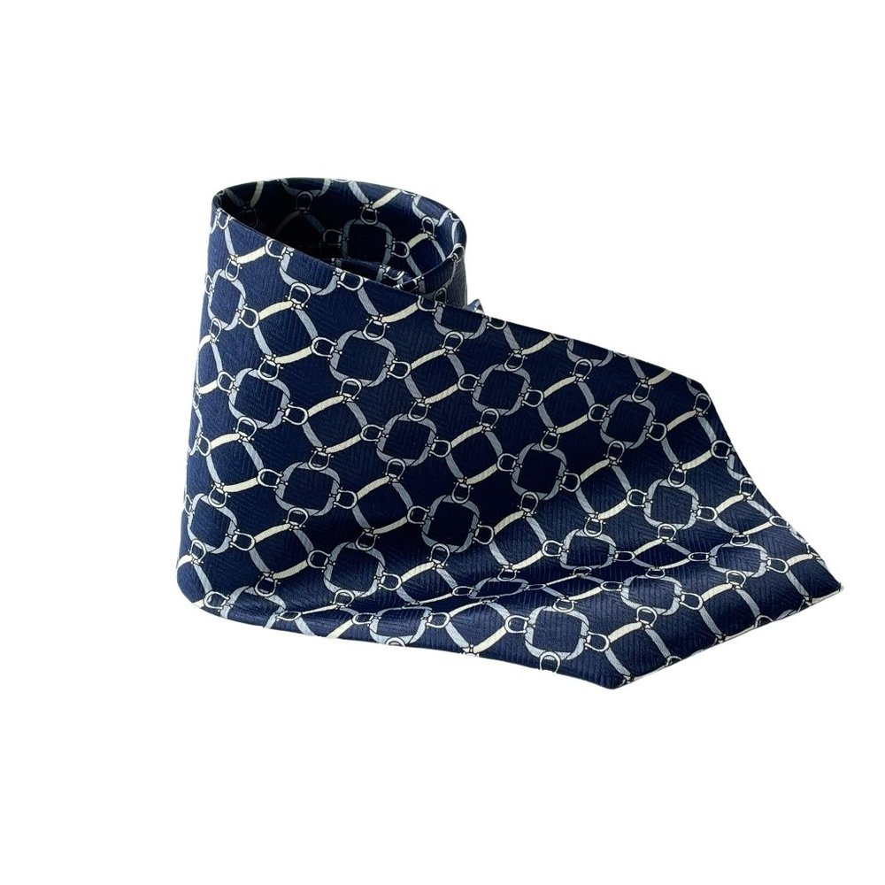 4/$25 Sidae Vintage Men’s Neck‎ Tie Navy Blue Polyester Geometric Print